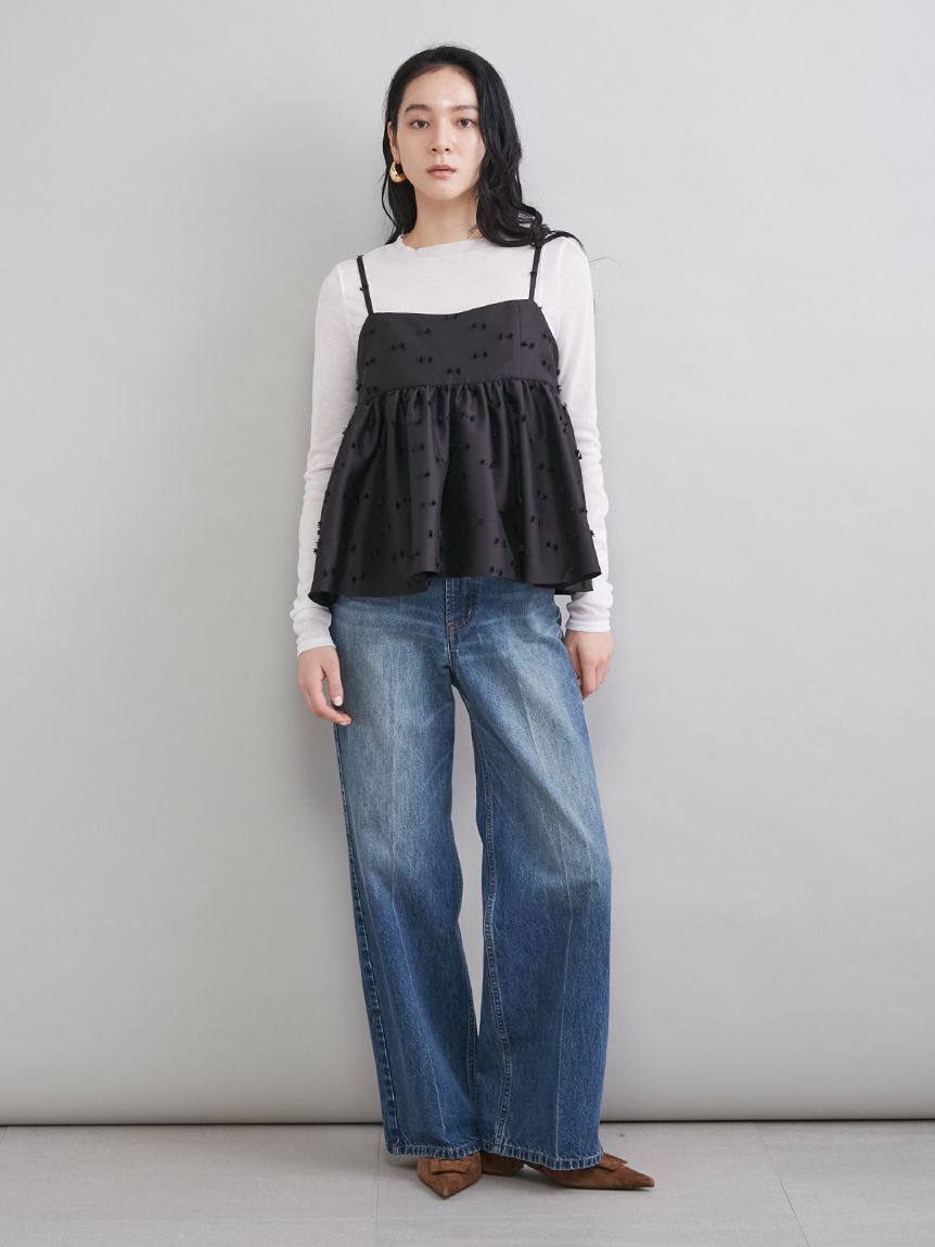 Mila Owen「ジャガードペプラムキャミトップス」|キャミソール|