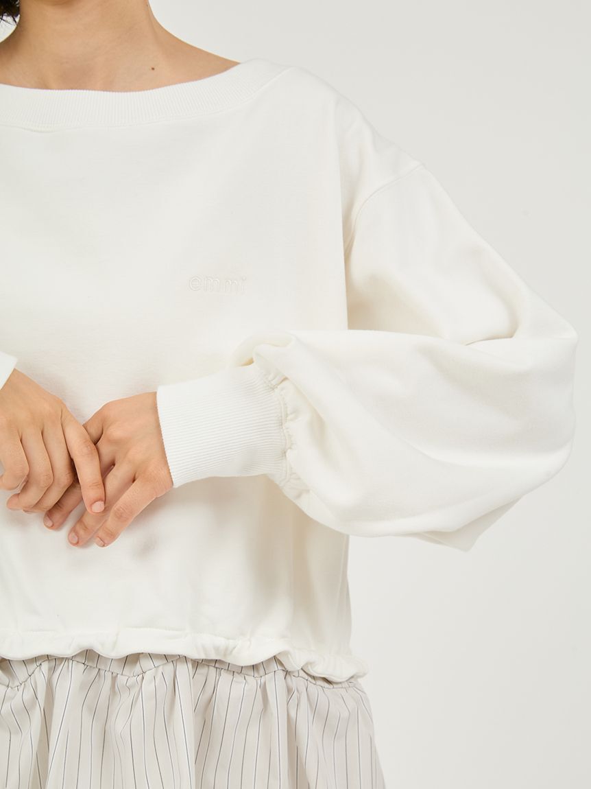 emmi atelier「布帛ドッキング裏毛セットアップ」|ワンピース|