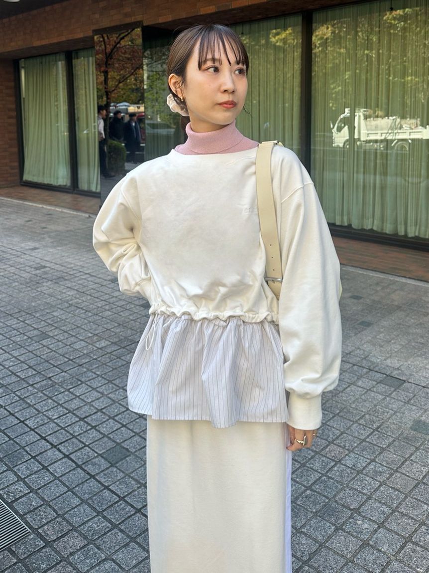 emmi atelier「布帛ドッキング裏毛セットアップ」|ワンピース|