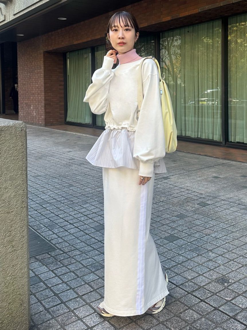 emmi atelier「布帛ドッキング裏毛セットアップ」|ワンピース|