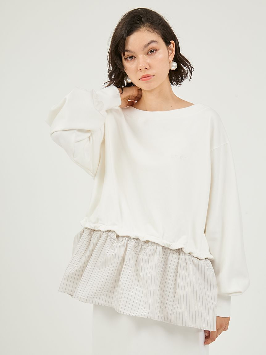 emmi atelier「布帛ドッキング裏毛セットアップ」|ワンピース|