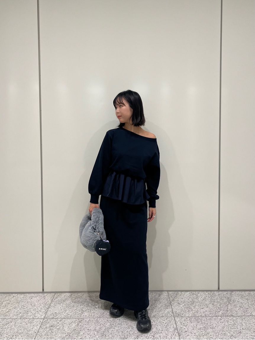 emmi atelier「布帛ドッキング裏毛セットアップ」|ワンピース|