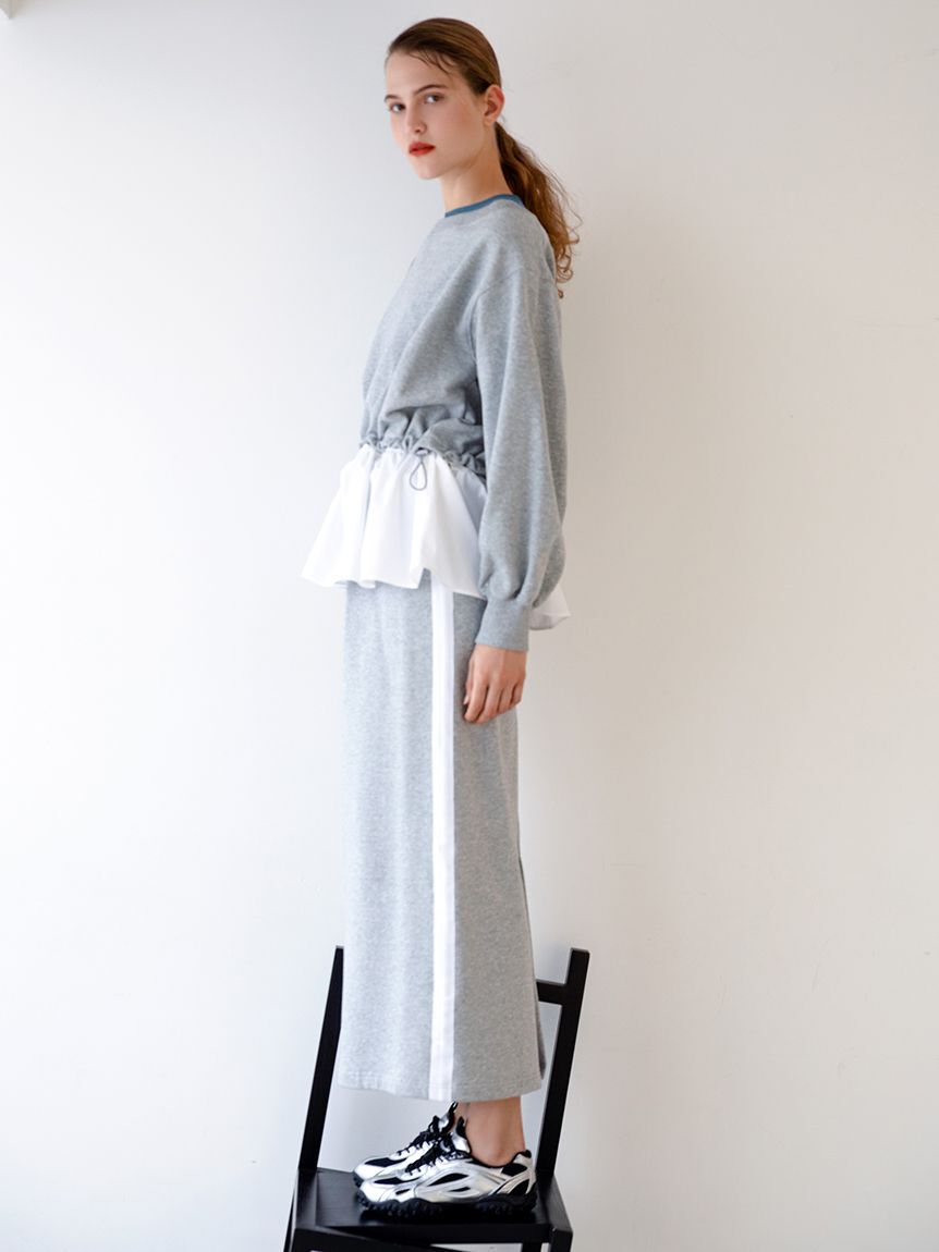 emmi atelier「布帛ドッキング裏毛セットアップ」|ワンピース|GRY