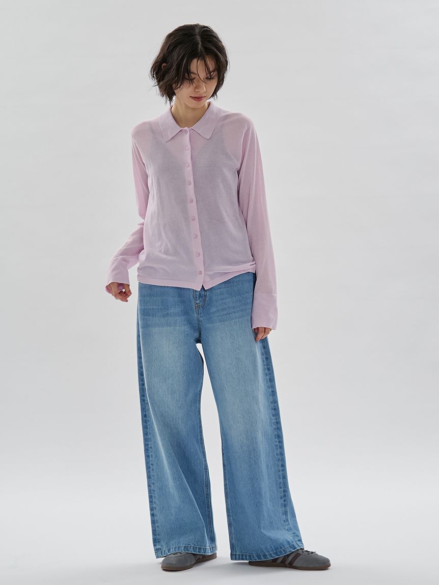 emmi atelier「ウエストゴムルーズデニムパンツ」|デニム|