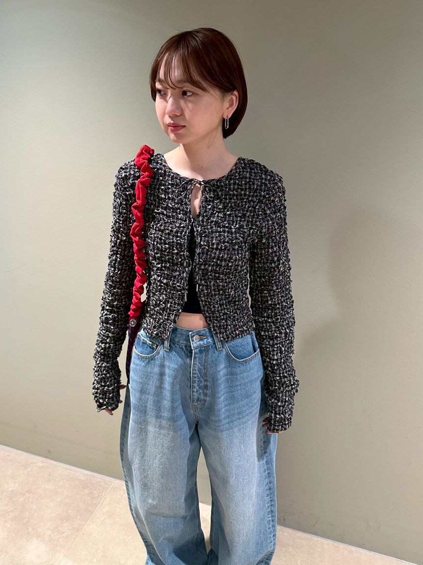 emmi atelier「ウエストゴムルーズデニムパンツ」|デニム|