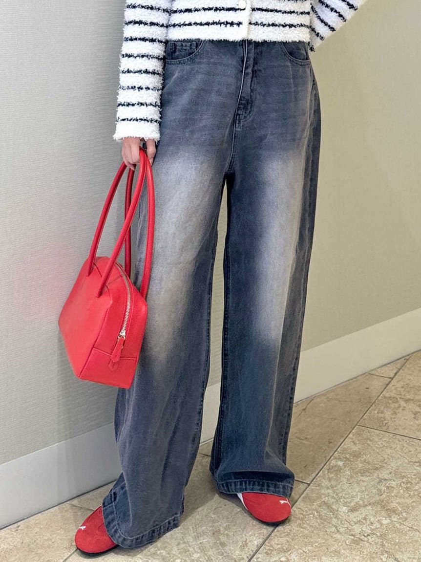 emmi atelier「ウエストゴムルーズデニムパンツ」|デニム|