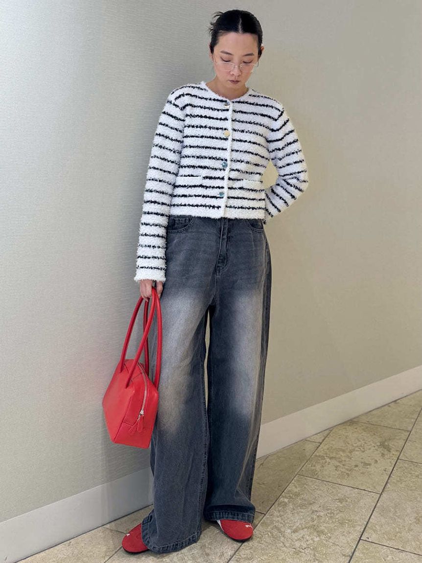 emmi atelier「ウエストゴムルーズデニムパンツ」|デニム|