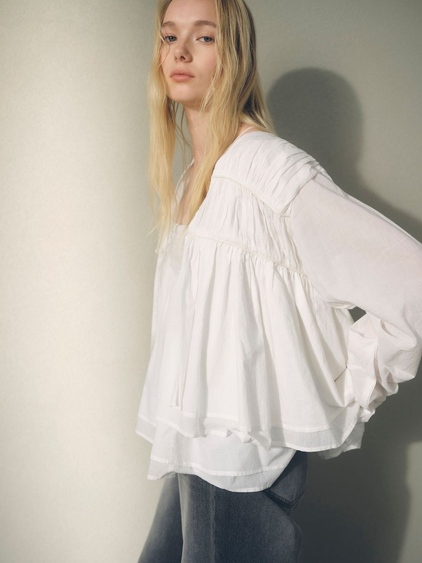 emmi atelier「ウエストゴムルーズデニムパンツ」|デニム|