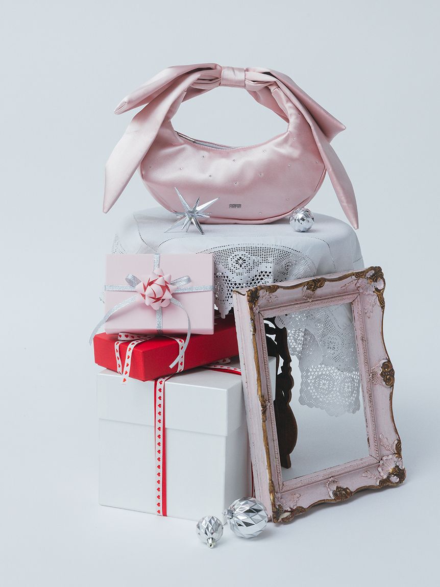 FURFUR「リボンハンドルサテンムーンバッグ」|ハンドバッグ|