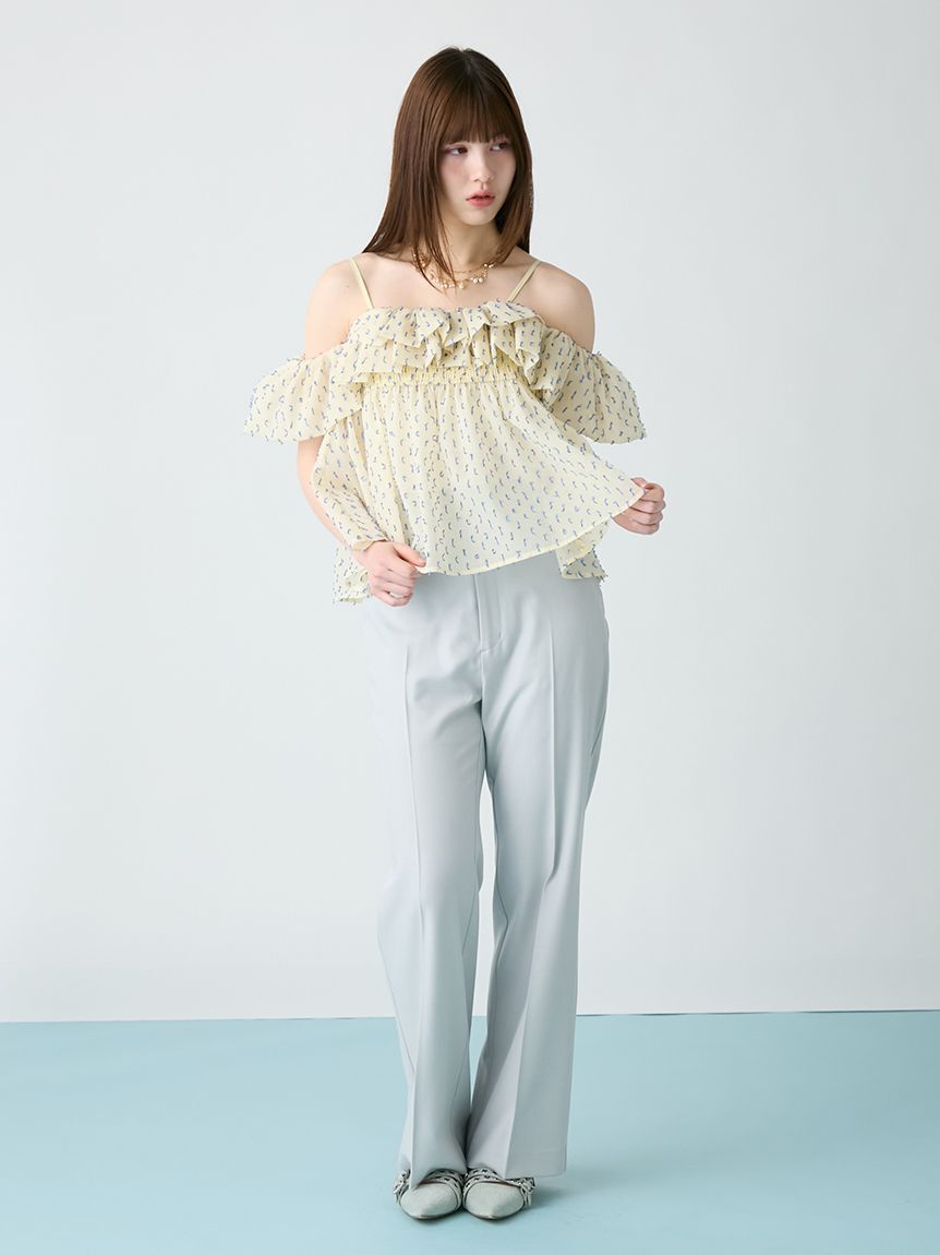 FURFUR「センタープレスフレアパンツ」|チノ|