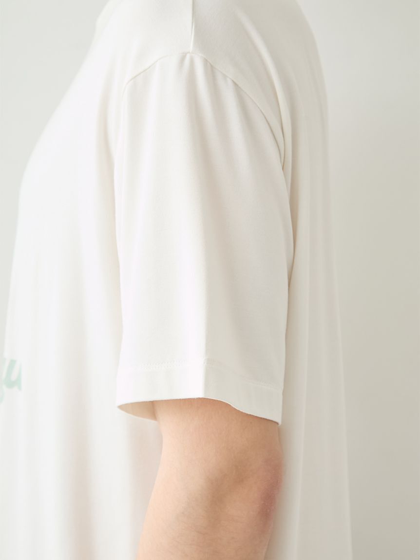 GELATO PIQUE HOMME「【HOMME】【接触冷感】レーヨンドッグワンポイントTシャツ&ハーフパンツセット」|ルームウェア|