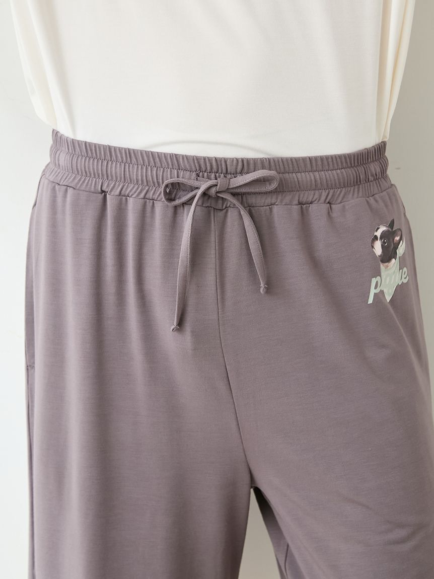 GELATO PIQUE HOMME「【HOMME】【接触冷感】レーヨンドッグワンポイントTシャツ&ハーフパンツセット」|ルームウェア|