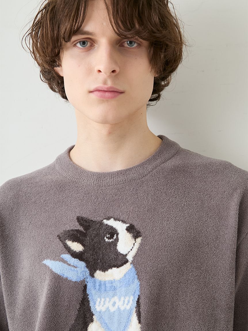 GELATO PIQUE HOMME「【ONLINE限定】【HOMME】エアリーモコドッグジャガードプルオーバー&ハーフパンツセット」|ルームウェア|