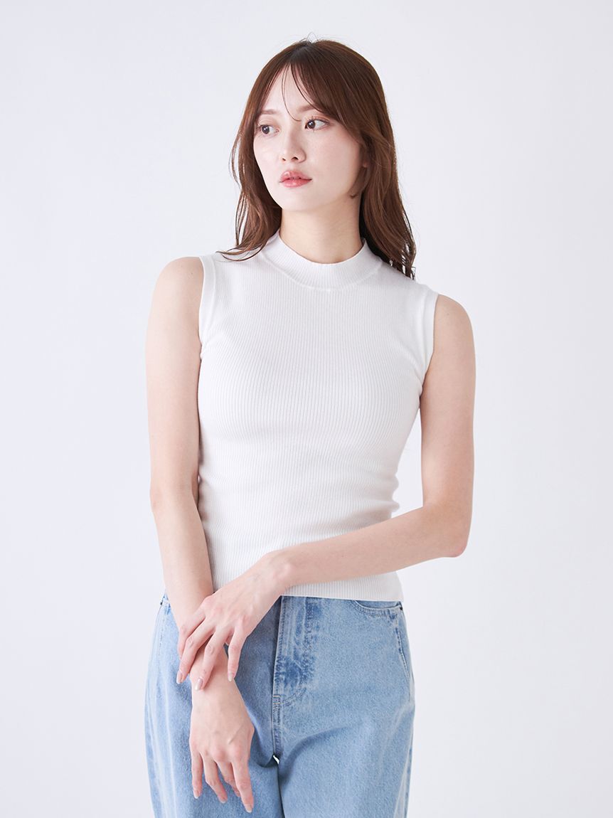 SNIDEL「デザインシャツレイヤードニットトップス」|ニット・セーター|