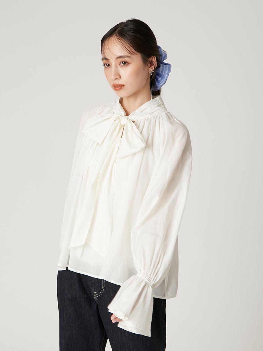 FRAY I.D「2wayシアーボウタイブラウス／ウォッシャブル」|シャツ・ブラウス|