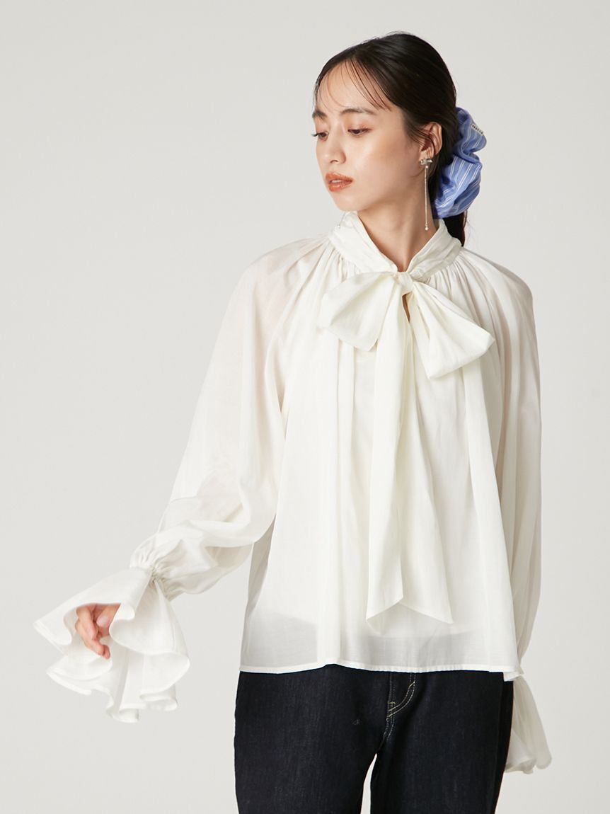 FRAY I.D「2wayシアーボウタイブラウス／ウォッシャブル」|シャツ・ブラウス|