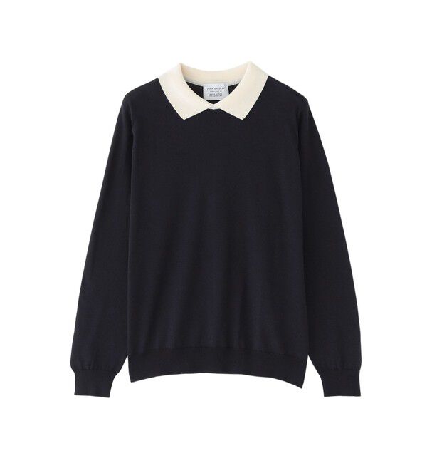 MACKINTOSH PHILOSOPHY「【JOHN SMEDLEY】バイカラーニットポロシャツ」|ニット・セーター|ネイビー