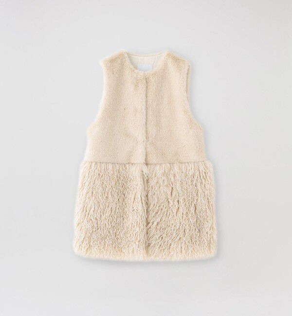  「ファーコンビベスト」|ブルゾン・スタジャン|ホワイト