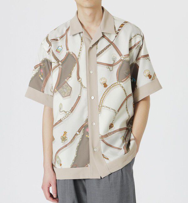  「スカーフコンビオープンカラーショートスリーブシャツ」|シャツ・ブラウス|