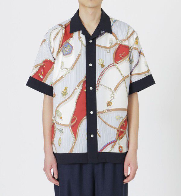  「スカーフコンビオープンカラーショートスリーブシャツ」|シャツ・ブラウス|