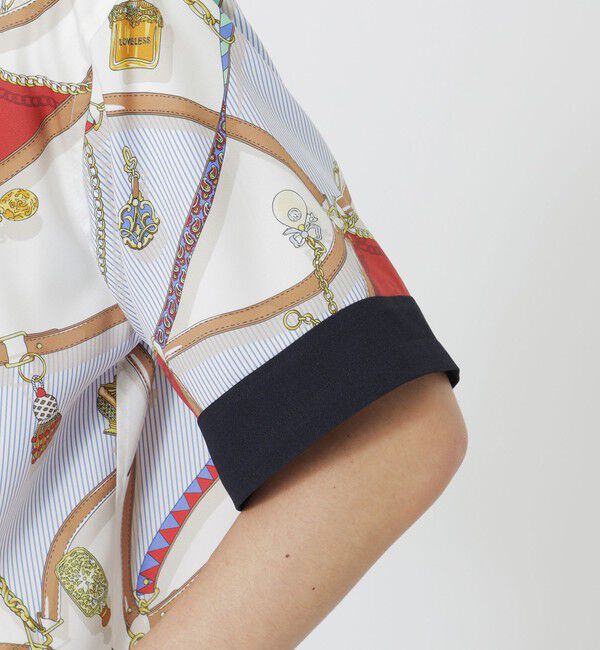  「スカーフコンビオープンカラーショートスリーブシャツ」|シャツ・ブラウス|