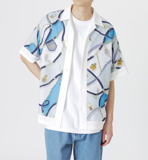  「スカーフコンビオープンカラーショートスリーブシャツ」|シャツ・ブラウス|