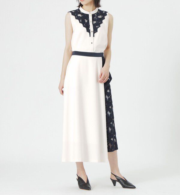  「コードレースコンビノースリーブブラウス」|シャツ・ブラウス|