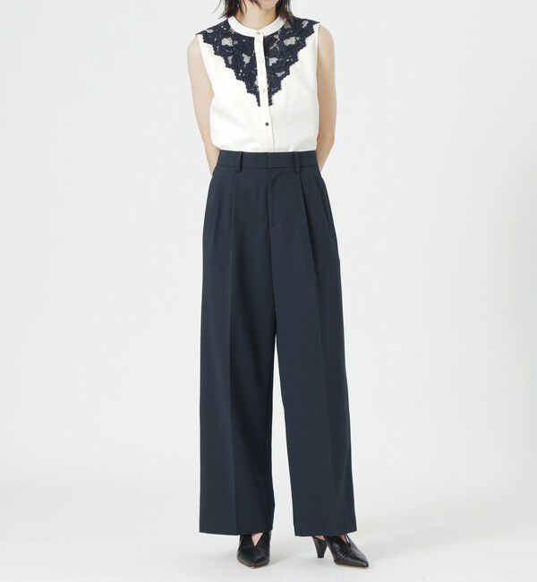  「コードレースコンビノースリーブブラウス」|シャツ・ブラウス|