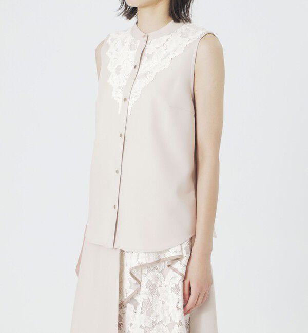  「コードレースコンビノースリーブブラウス」|シャツ・ブラウス|