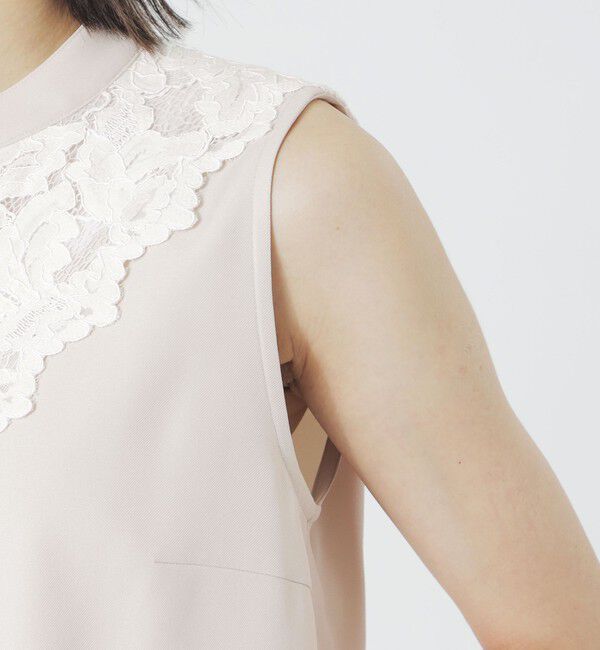  「コードレースコンビノースリーブブラウス」|シャツ・ブラウス|