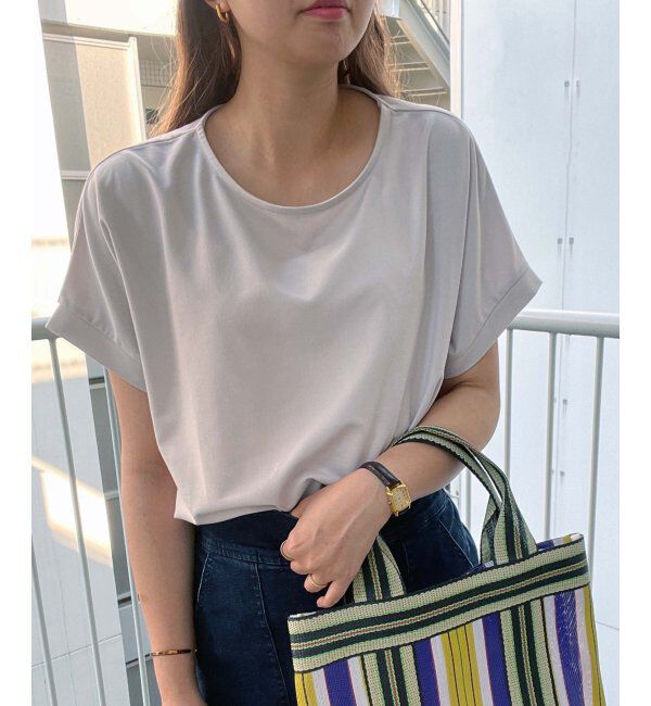 ikka「異素材切り替え裾ラウンドプルオーバー」|その他|ベージュ