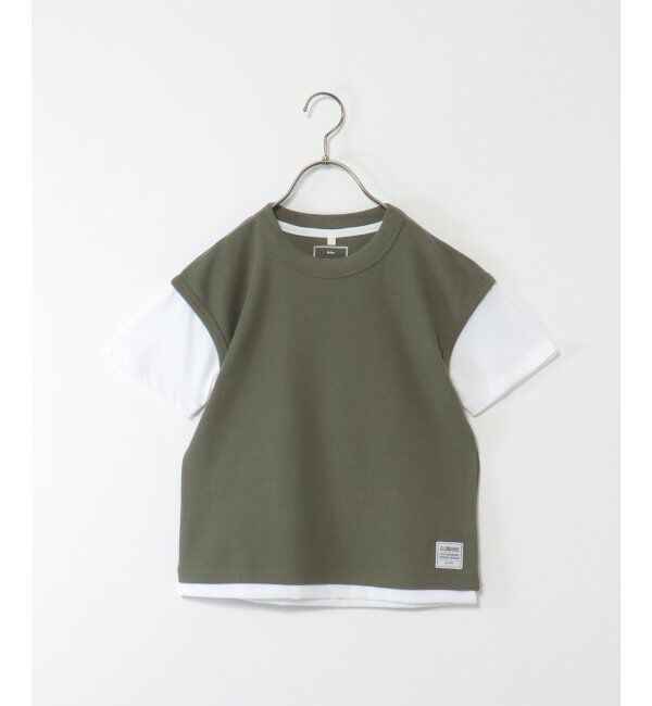 ikka kids「【キッズ】鹿の子フェイクベストレイヤーTシャツ（100~160cm）」|Tシャツ・カットソー|