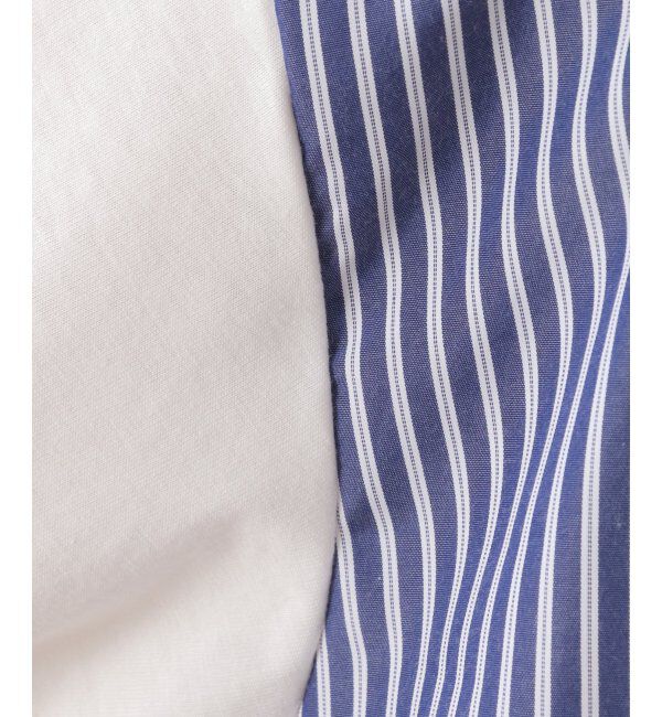 ikka「ストライプブロード切り替えTシャツ」|Tシャツ・カットソー|