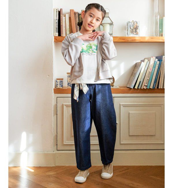 ikka kids「【親子コーデ】フォトロゴ脇レースアップ7分袖Tシャツ（120~160cm）」|Tシャツ・カットソー|
