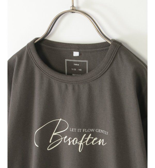 ikka kids「【親子コーデ】フォトロゴ脇レースアップ7分袖Tシャツ（120~160cm）」|Tシャツ・カットソー|