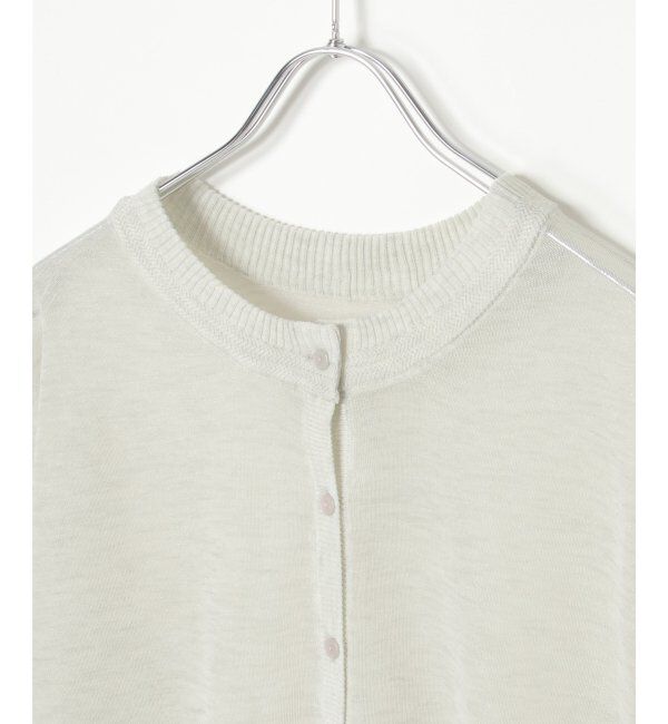 Lbc with Life「シアー2WAYヘリンボンクロシェニット」|カーディガン|