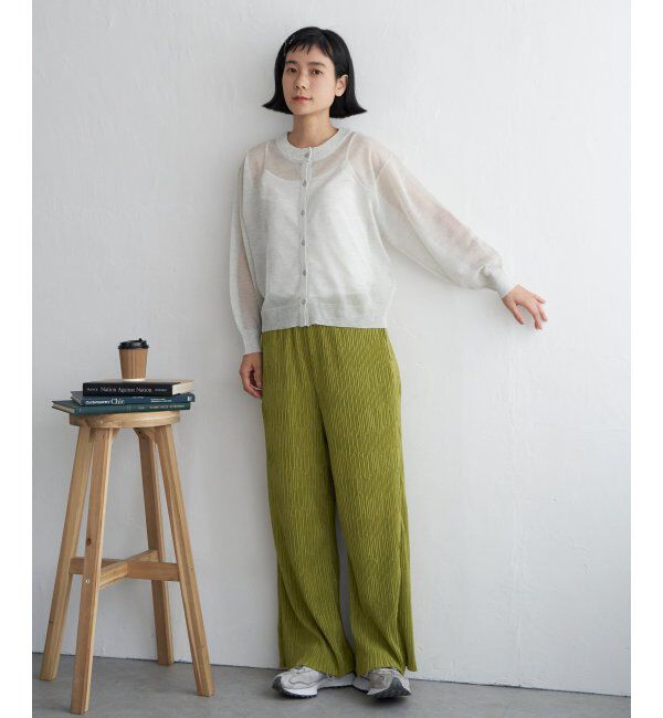 Lbc with Life「シアー2WAYヘリンボンクロシェニット」|カーディガン|