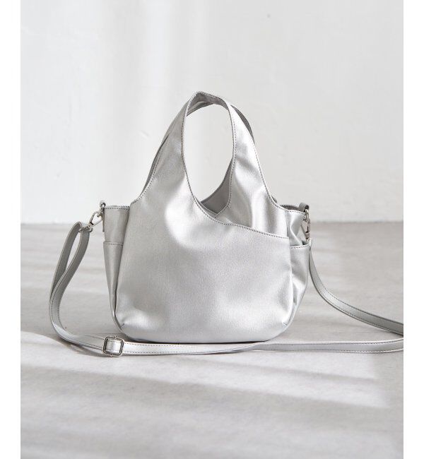 Lbc with Life「フェイクレザークリ手バッグミニショルダー」|その他|シルバー