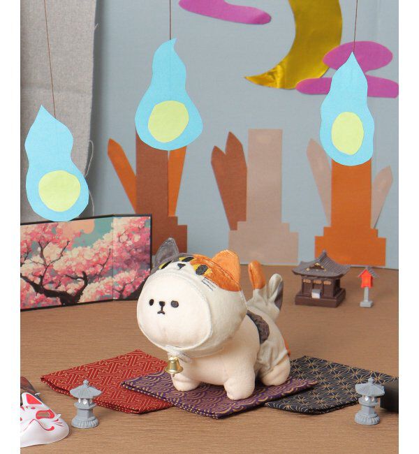 Lbc with Life「PLUFFY かぶりもの 化け猫」|クッション・クッションカバー|グレー