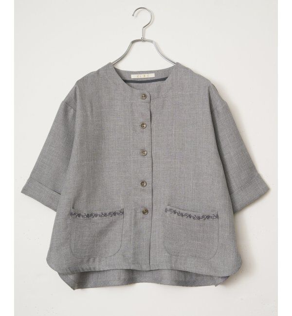 Lbc with Life「エクリュハーフスリーブジャケット」|テーラードジャケット|