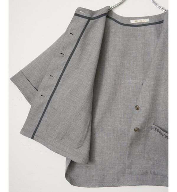 Lbc with Life「エクリュハーフスリーブジャケット」|テーラードジャケット|