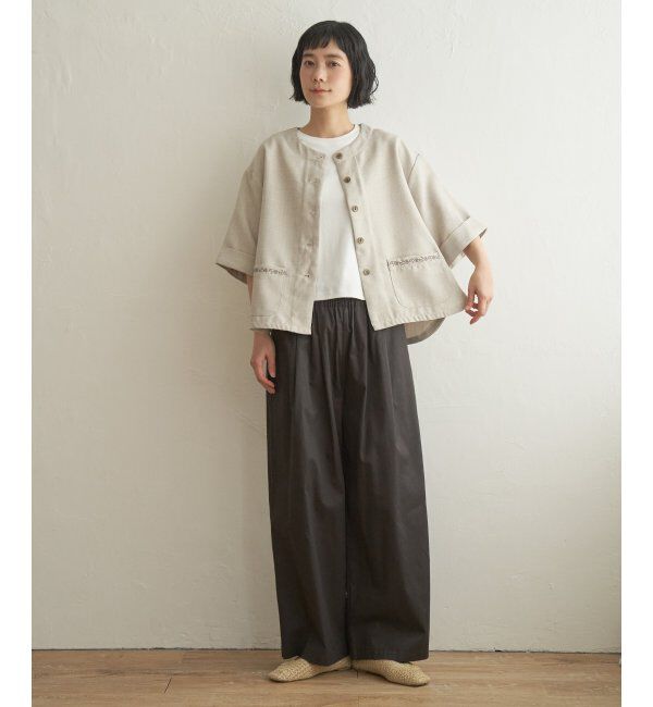 Lbc with Life「エクリュハーフスリーブジャケット」|テーラードジャケット|