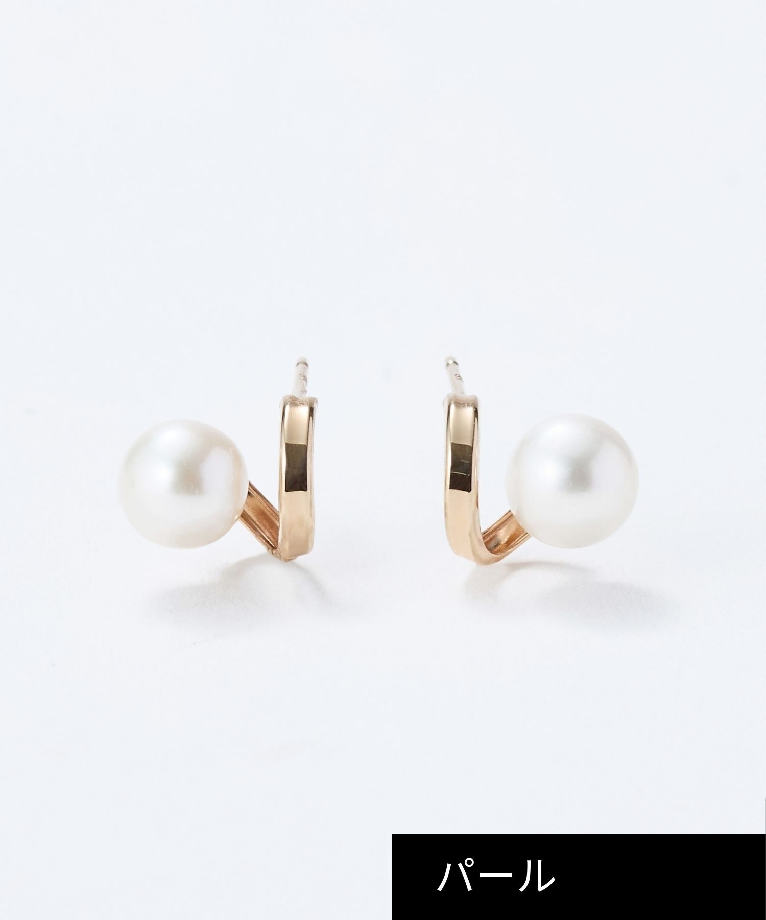 JUPITER「【K10】淡水パールフープフォルムピアス」|ピアス|ホワイト