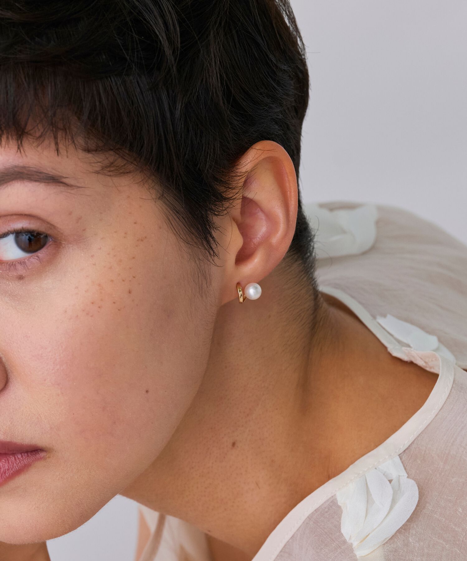 JUPITER「【K10】淡水パールフープフォルムピアス」|ピアス|