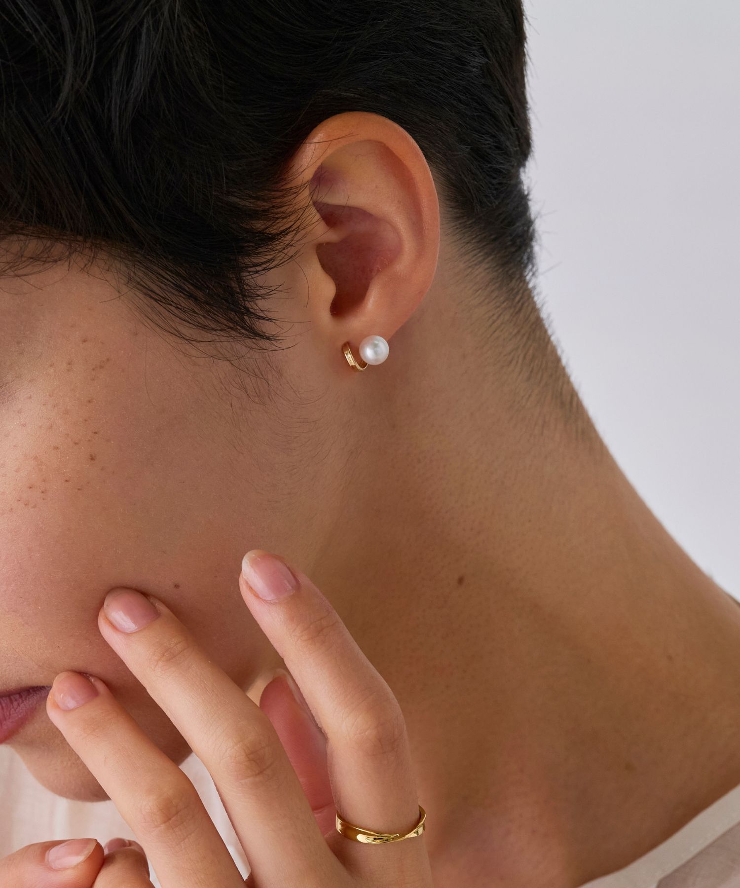 JUPITER「【K10】淡水パールフープフォルムピアス」|ピアス|