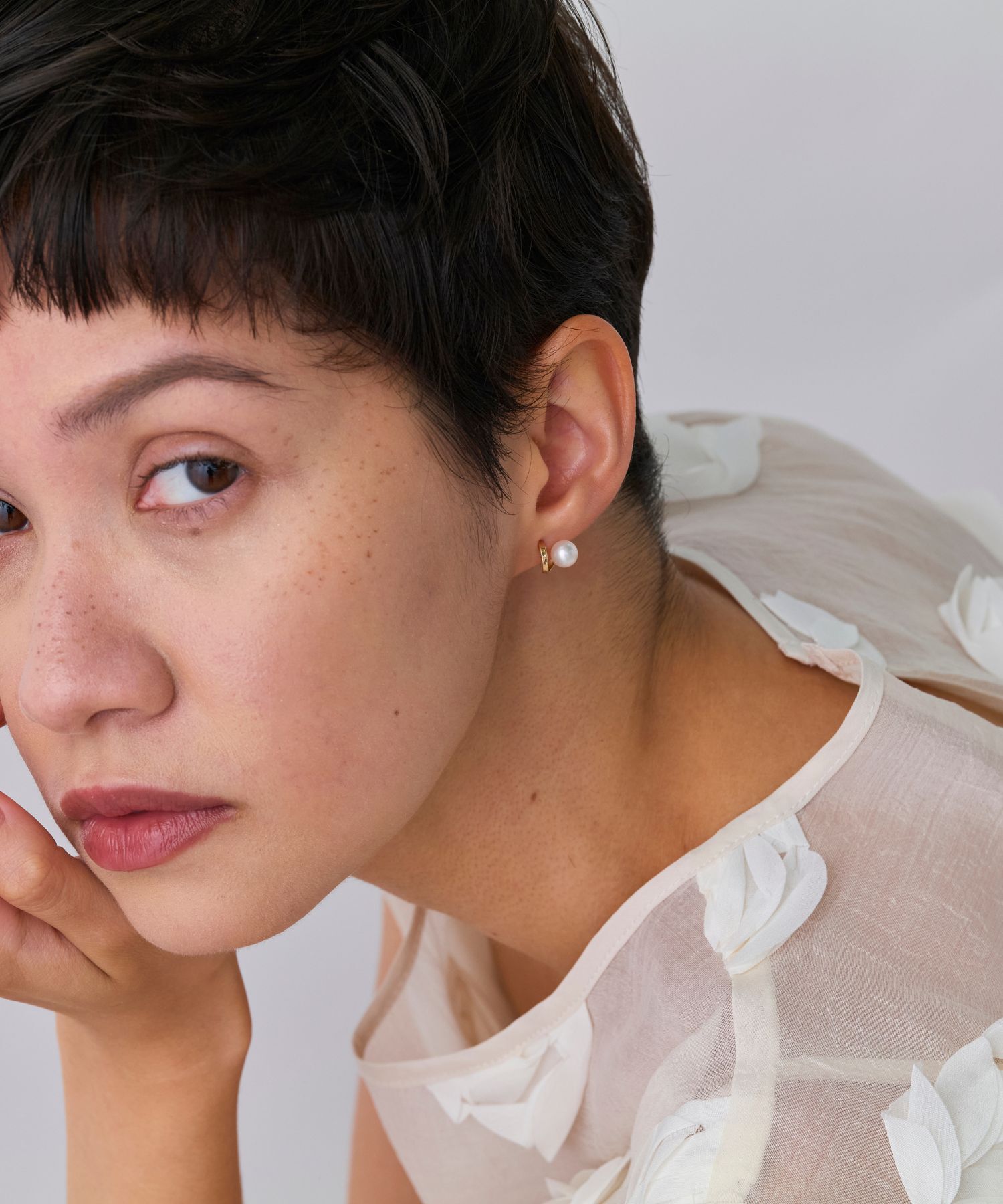 JUPITER「【K10】淡水パールフープフォルムピアス」|ピアス|