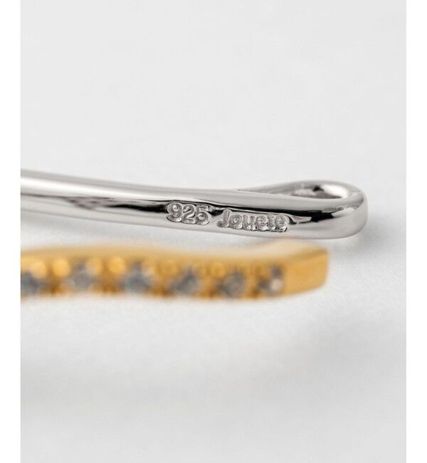 Jouete「メッシュカフス ジルコニア コンビカラー」|イヤリング|