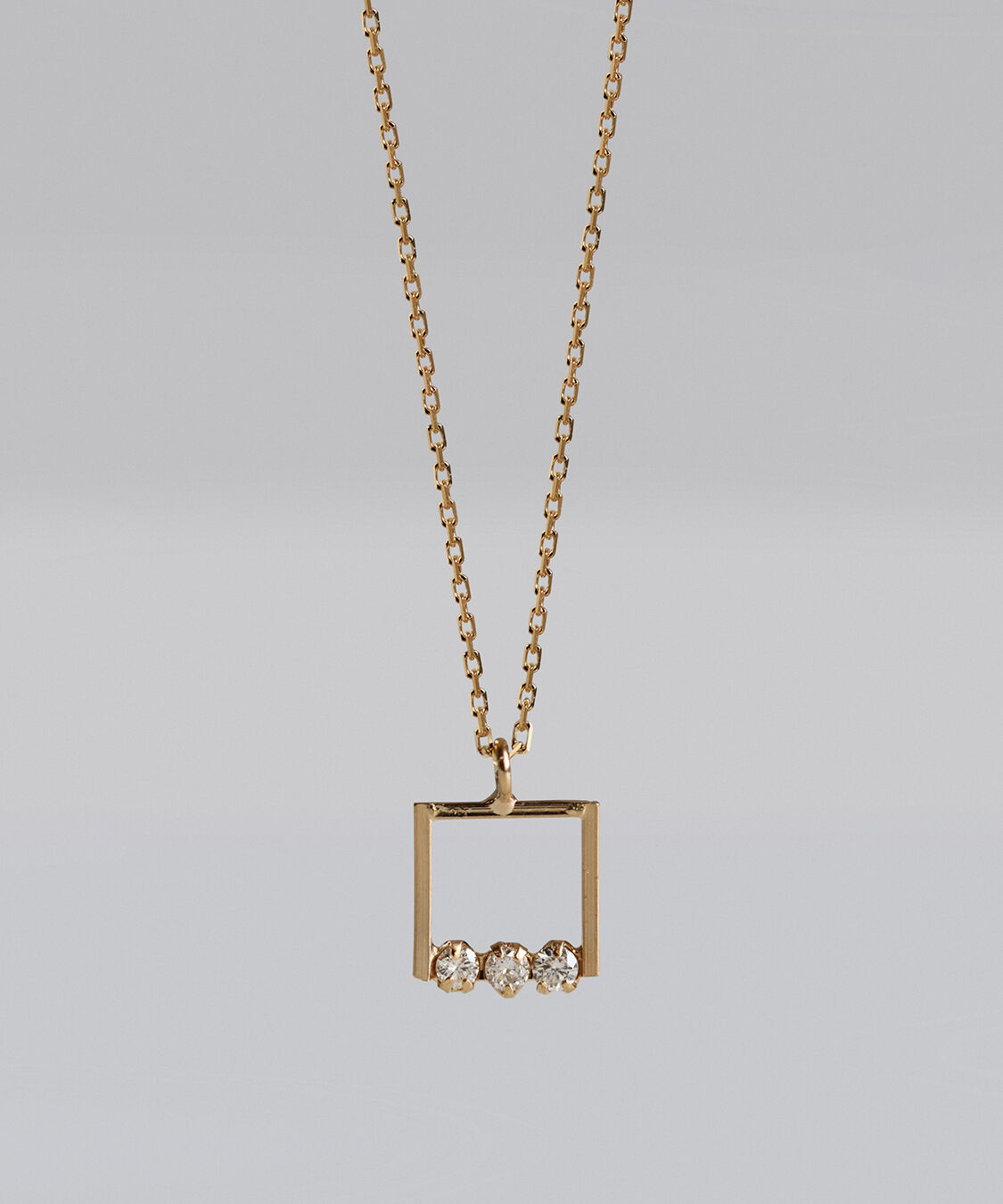  「ダイヤモンド スクエア ネックレス | K10YG」|ネックレス|K10 イエローゴールド