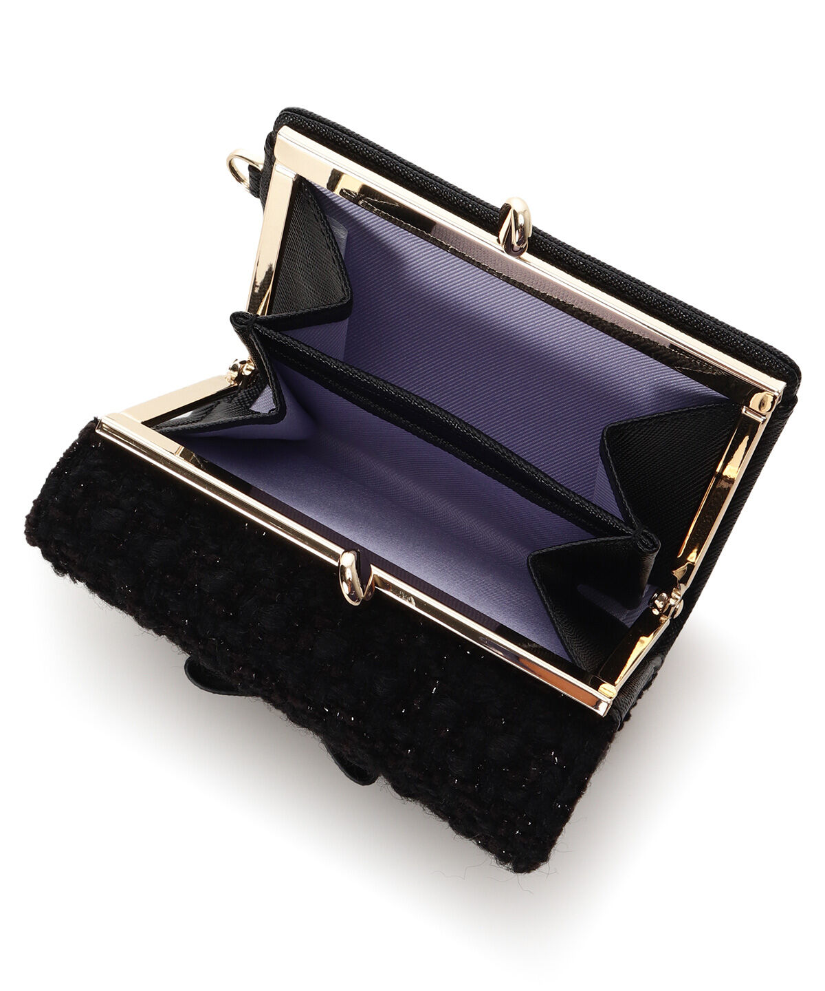 Samantha Vega「ラメツイードアクセントリボン折財布」|財布|