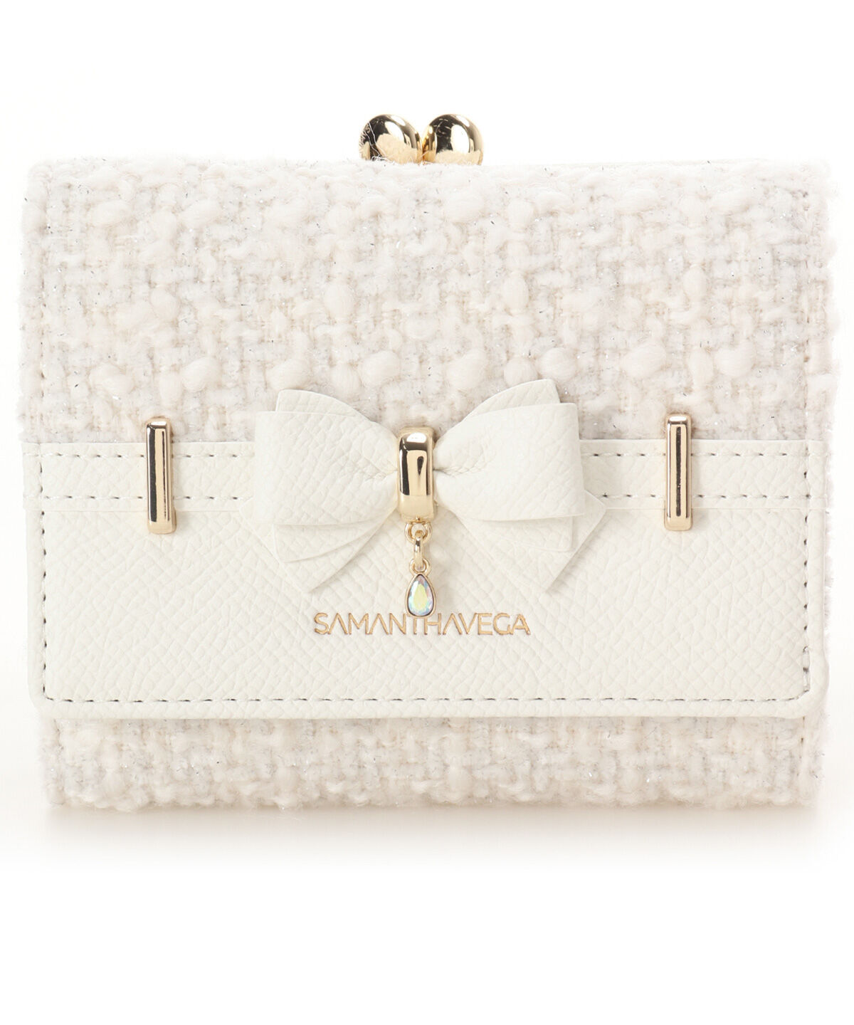 Samantha Vega「ラメツイードアクセントリボン折財布」|財布|
